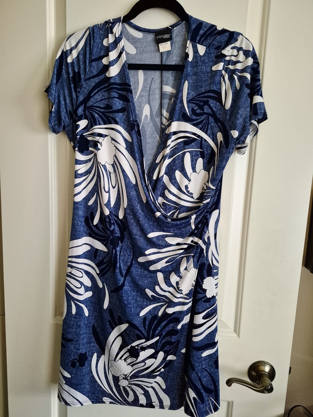 25 Blue Patterned Wrap Dress | Cover Me